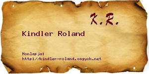 Kindler Roland névjegykártya